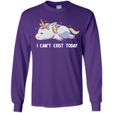 T-Shirts Purple / YS I Can't Exist Today Youth Long Sleeve T-Shirt