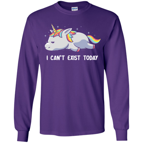 T-Shirts Purple / YS I Can't Exist Today Youth Long Sleeve T-Shirt