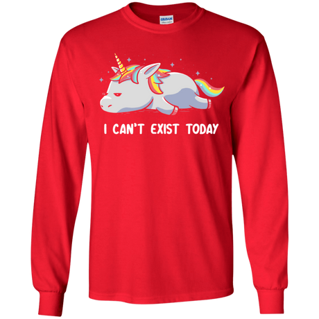 T-Shirts Red / YS I Can't Exist Today Youth Long Sleeve T-Shirt