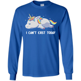 T-Shirts Royal / YS I Can't Exist Today Youth Long Sleeve T-Shirt
