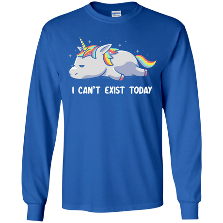 T-Shirts Royal / YS I Can't Exist Today Youth Long Sleeve T-Shirt