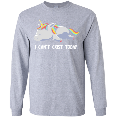 T-Shirts Sport Grey / YS I Can't Exist Today Youth Long Sleeve T-Shirt