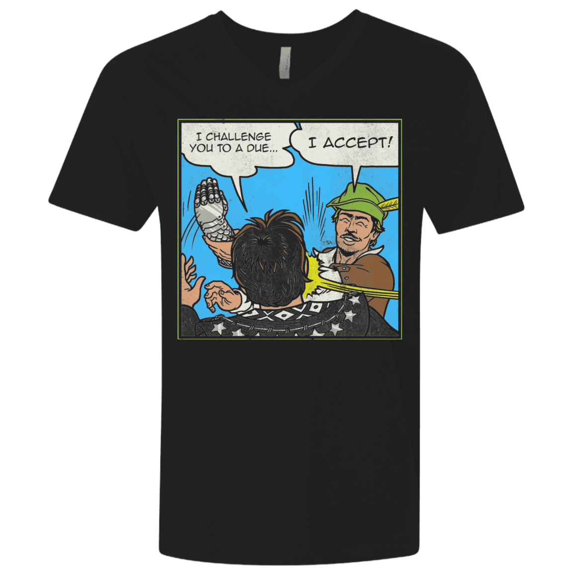 T-Shirts Black / X-Small I Challenge You to a Duel Men's Premium V-Neck