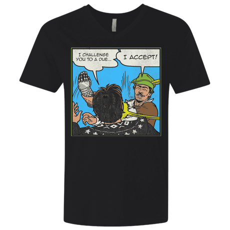T-Shirts Black / X-Small I Challenge You to a Duel Men's Premium V-Neck