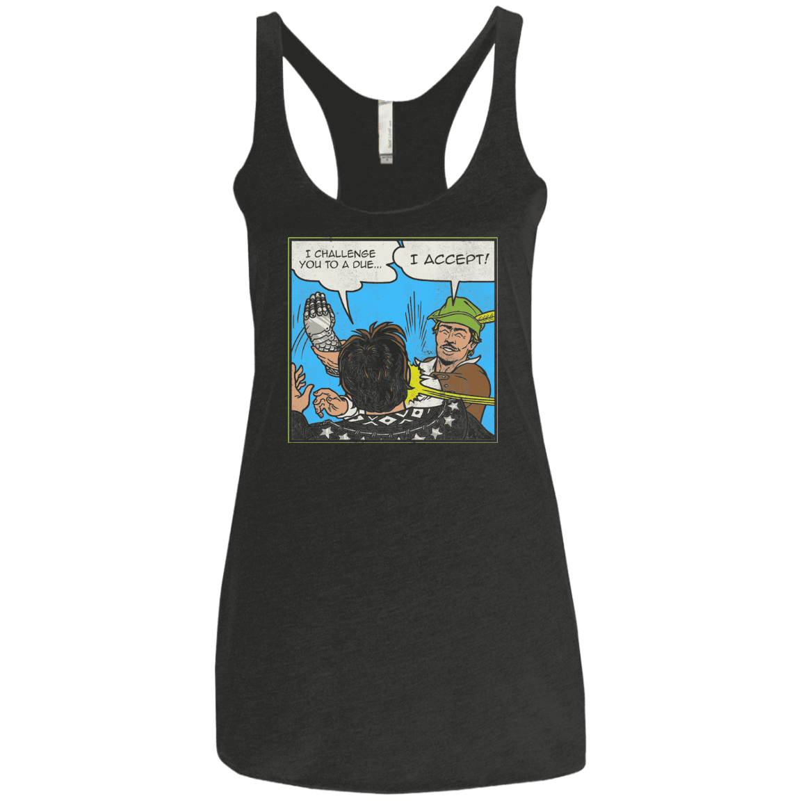 T-Shirts Vintage Black / X-Small I Challenge You to a Duel Women's Triblend Racerback Tank