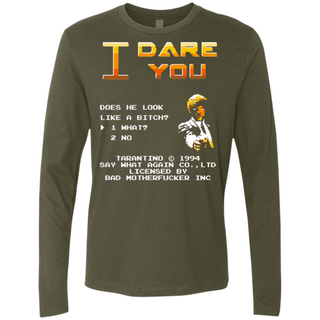 T-Shirts Military Green / Small I Dare you Men's Premium Long Sleeve