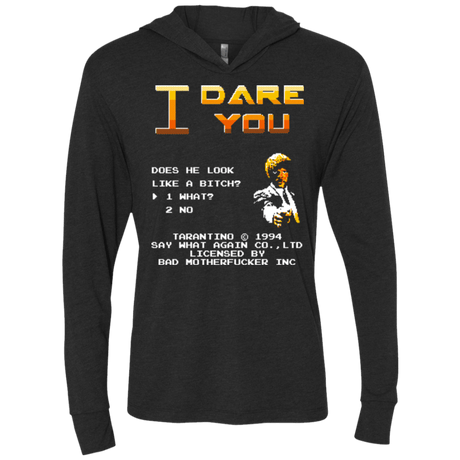 T-Shirts Vintage Black / X-Small I Dare you Triblend Long Sleeve Hoodie Tee