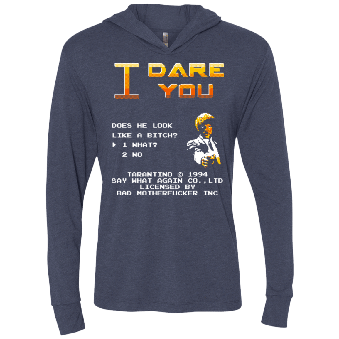 T-Shirts Vintage Navy / X-Small I Dare you Triblend Long Sleeve Hoodie Tee