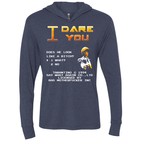 T-Shirts Vintage Navy / X-Small I Dare you Triblend Long Sleeve Hoodie Tee