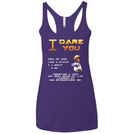 T-Shirts Purple / X-Small I Dare you Women's Triblend Racerback Tank