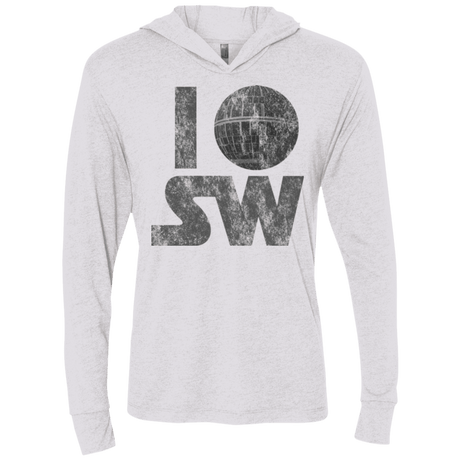 T-Shirts Heather White / X-Small I Deathstar SW Triblend Long Sleeve Hoodie Tee