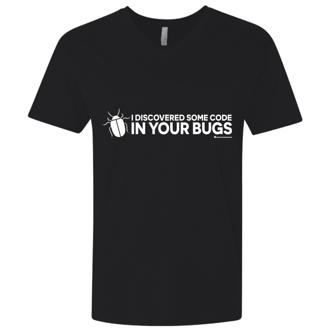 T-Shirts Black / X-Small I Discovered Some Code In Your Bugs Men's Premium V-Neck