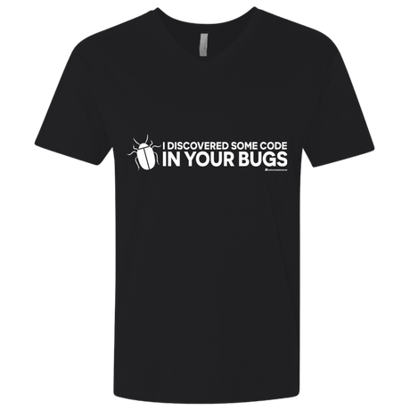 T-Shirts Black / X-Small I Discovered Some Code In Your Bugs Men's Premium V-Neck