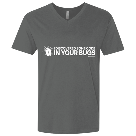 T-Shirts Heavy Metal / X-Small I Discovered Some Code In Your Bugs Men's Premium V-Neck