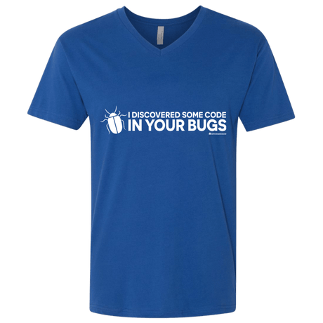 T-Shirts Royal / X-Small I Discovered Some Code In Your Bugs Men's Premium V-Neck