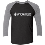 T-Shirts Vintage Black/Premium Heather / X-Small I Discovered Some Code In Your Bugs Men's Triblend 3/4 Sleeve