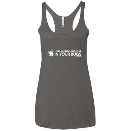 T-Shirts Premium Heather / X-Small I Discovered Some Code In Your Bugs Women's Triblend Racerback Tank