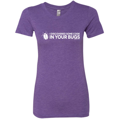 T-Shirts Purple Rush / Small I Discovered Some Code In Your Bugs Women's Triblend T-Shirt