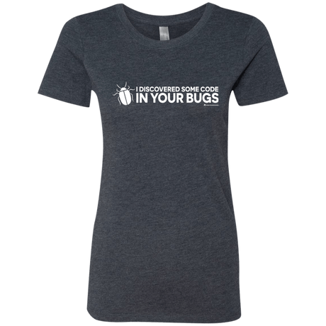 T-Shirts Vintage Navy / Small I Discovered Some Code In Your Bugs Women's Triblend T-Shirt