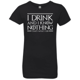T-Shirts Black / YXS I Drink & I Know Nothing Girls Premium T-Shirt