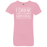 T-Shirts Light Pink / YXS I Drink & I Know Nothing Girls Premium T-Shirt