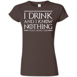 T-Shirts Dark Chocolate / S I Drink & I Know Nothing Junior Slimmer-Fit T-Shirt