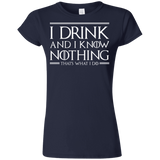T-Shirts Navy / S I Drink & I Know Nothing Junior Slimmer-Fit T-Shirt