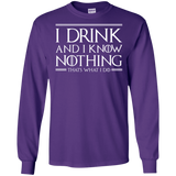 T-Shirts Purple / S I Drink & I Know Nothing Men's Long Sleeve T-Shirt