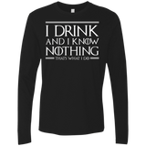 T-Shirts Black / S I Drink & I Know Nothing Men's Premium Long Sleeve