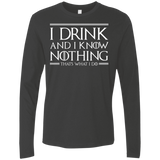 T-Shirts Heavy Metal / S I Drink & I Know Nothing Men's Premium Long Sleeve