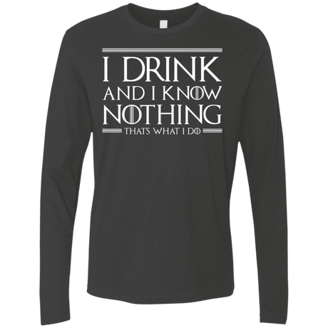 T-Shirts Heavy Metal / S I Drink & I Know Nothing Men's Premium Long Sleeve