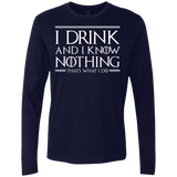 T-Shirts Midnight Navy / S I Drink & I Know Nothing Men's Premium Long Sleeve