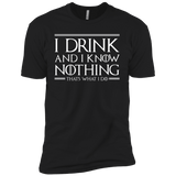 T-Shirts Black / X-Small I Drink & I Know Nothing Men's Premium T-Shirt