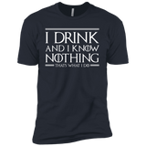 T-Shirts Indigo / X-Small I Drink & I Know Nothing Men's Premium T-Shirt