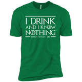 T-Shirts Kelly Green / X-Small I Drink & I Know Nothing Men's Premium T-Shirt