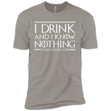 T-Shirts Light Grey / X-Small I Drink & I Know Nothing Men's Premium T-Shirt