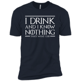 T-Shirts Midnight Navy / X-Small I Drink & I Know Nothing Men's Premium T-Shirt