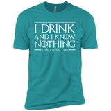 T-Shirts Tahiti Blue / X-Small I Drink & I Know Nothing Men's Premium T-Shirt