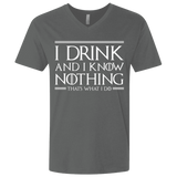 T-Shirts Heavy Metal / X-Small I Drink & I Know Nothing Men's Premium V-Neck