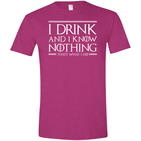 T-Shirts Antique Heliconia / S I Drink & I Know Nothing Men's Semi-Fitted Softstyle