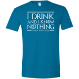 T-Shirts Antique Sapphire / S I Drink & I Know Nothing Men's Semi-Fitted Softstyle