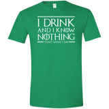 T-Shirts Heather Irish Green / M I Drink & I Know Nothing Men's Semi-Fitted Softstyle