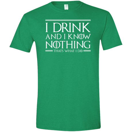 T-Shirts Heather Irish Green / M I Drink & I Know Nothing Men's Semi-Fitted Softstyle