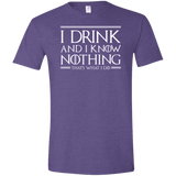 T-Shirts Heather Purple / S I Drink & I Know Nothing Men's Semi-Fitted Softstyle