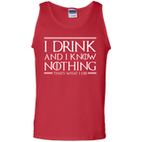T-Shirts Red / S I Drink & I Know Nothing Men's Tank Top