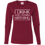 T-Shirts Cardinal / S I Drink & I Know Nothing Women's Long Sleeve T-Shirt