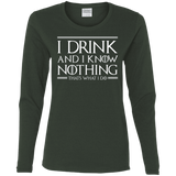 T-Shirts Forest / S I Drink & I Know Nothing Women's Long Sleeve T-Shirt