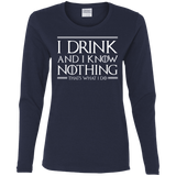 T-Shirts Navy / S I Drink & I Know Nothing Women's Long Sleeve T-Shirt