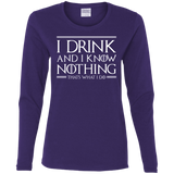 T-Shirts Purple / S I Drink & I Know Nothing Women's Long Sleeve T-Shirt