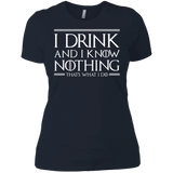 T-Shirts Midnight Navy / X-Small I Drink & I Know Nothing Women's Premium T-Shirt